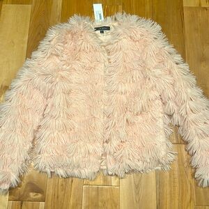 Blue Blush Baby Pink Furry Jacket